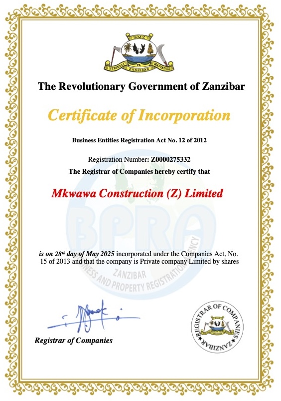 Certificate of Incorporation
